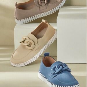 Soft Surroundings Ilse Jacobsen Light Tan Tulip Loafer Sneakers EU 40 NWOT